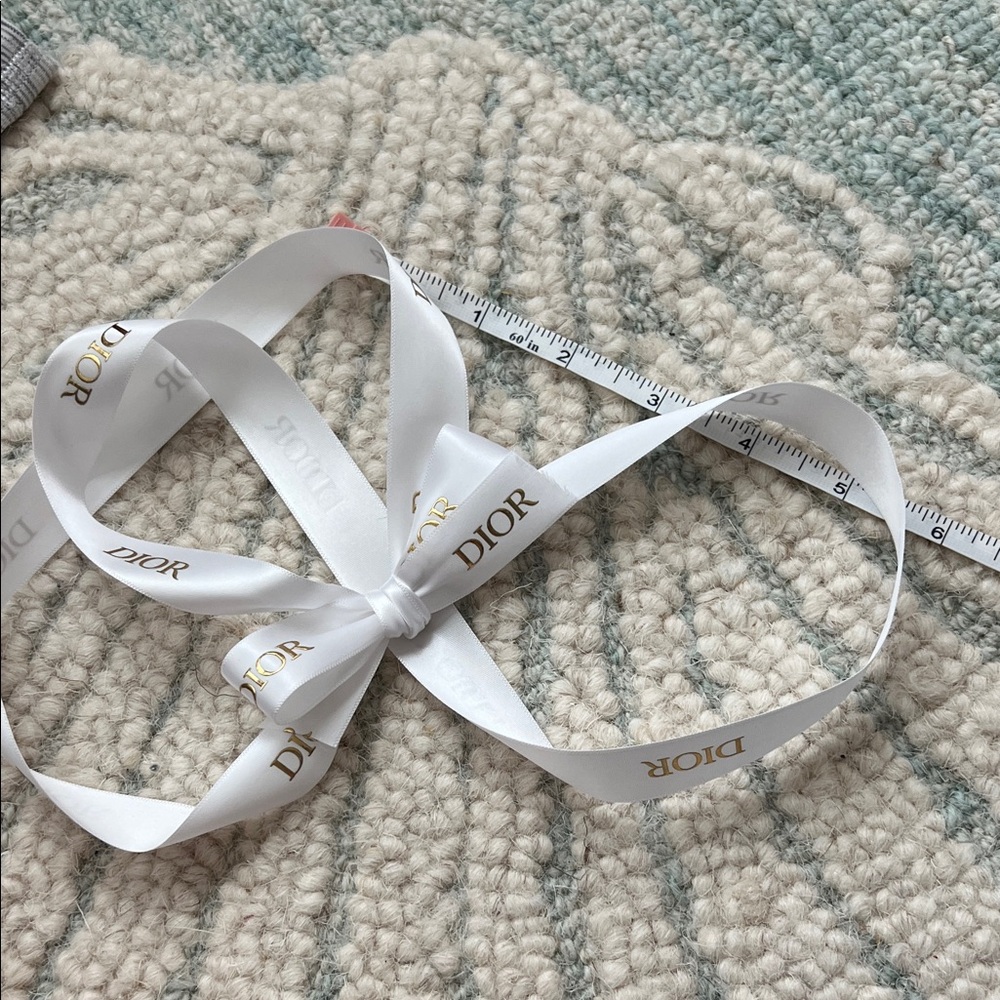 Dior White Ribbon with Gold Accents
